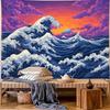 Sunset Great Wave Mount Fuji Wall Tapestry Japanese Ukiyo-e Ocean Landscape Oriental Backdrop Bedroom Japan Aesthetic Home Decor