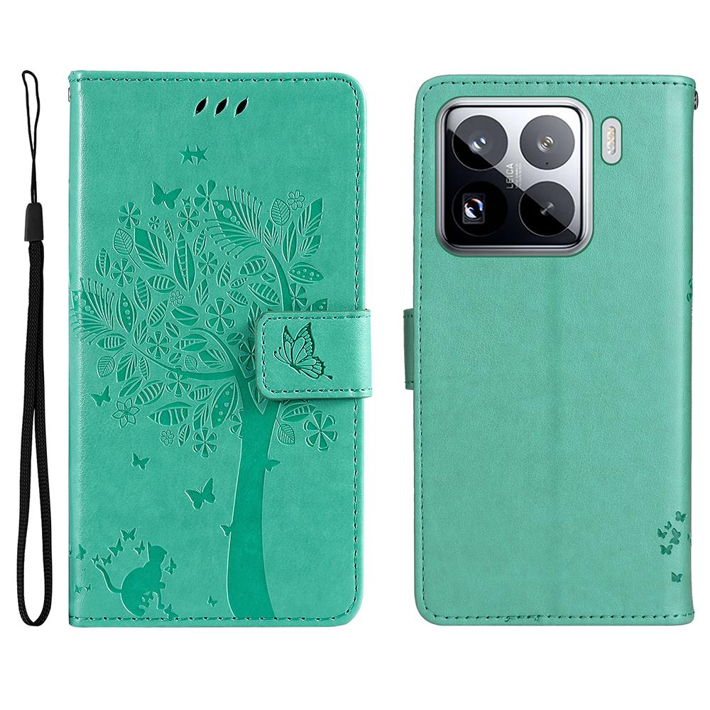 For Xiaomi 15 Pro Phone Case with Stand Cat Tree Pattern Leather Wallet Mobile Cover