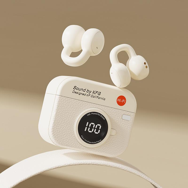 Vinyl retro camera bluetooth headset wireless high value women's student gift high sound quality