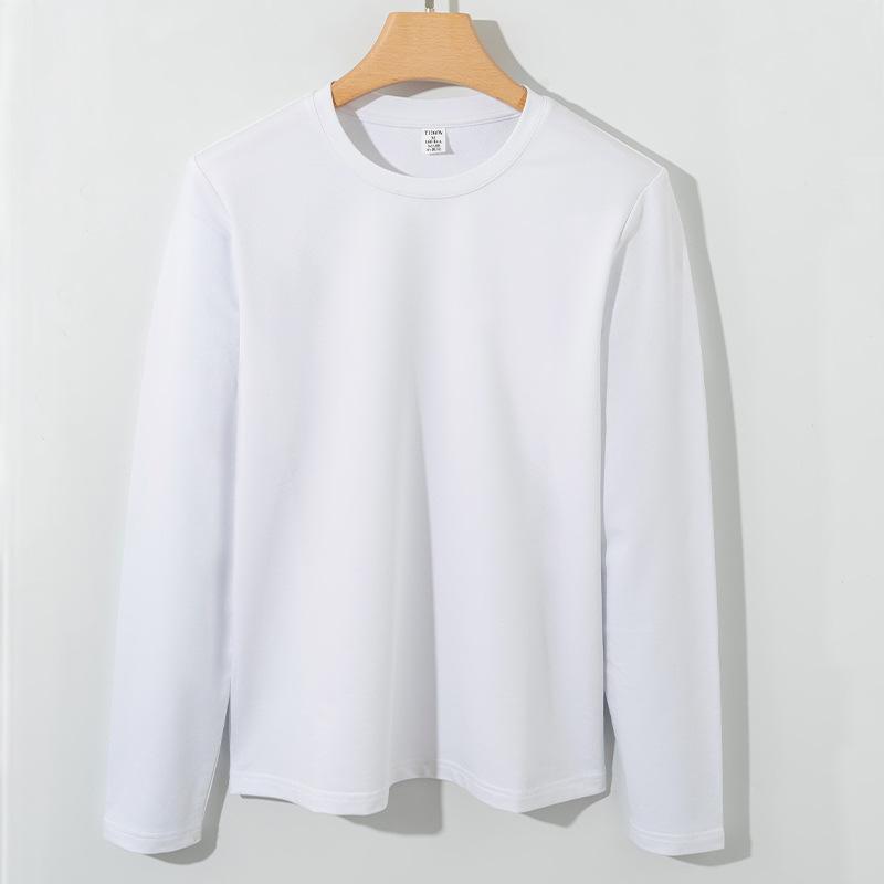 Pure Cotton T-shirt for Women Long Sleeve Round Neck Thickened Cotton Inner Layer Casual Base Shirt Machine Washing Cotton T-shirt for Women