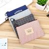 Zipper Stripe Print Coin Purse Square Canvas Letter Wallet Case Cute   Kid