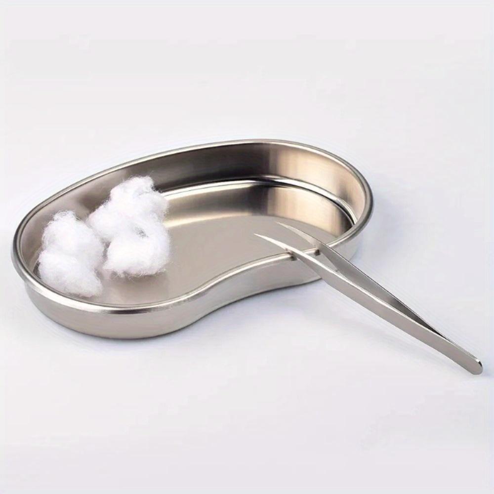 3Pcs/Set Stainless Steel Kidney Shaped Sterilized Tray Jar Pot Container Bottle Tweezers Dental Surgical Cosmetic Tattoo Accesory
