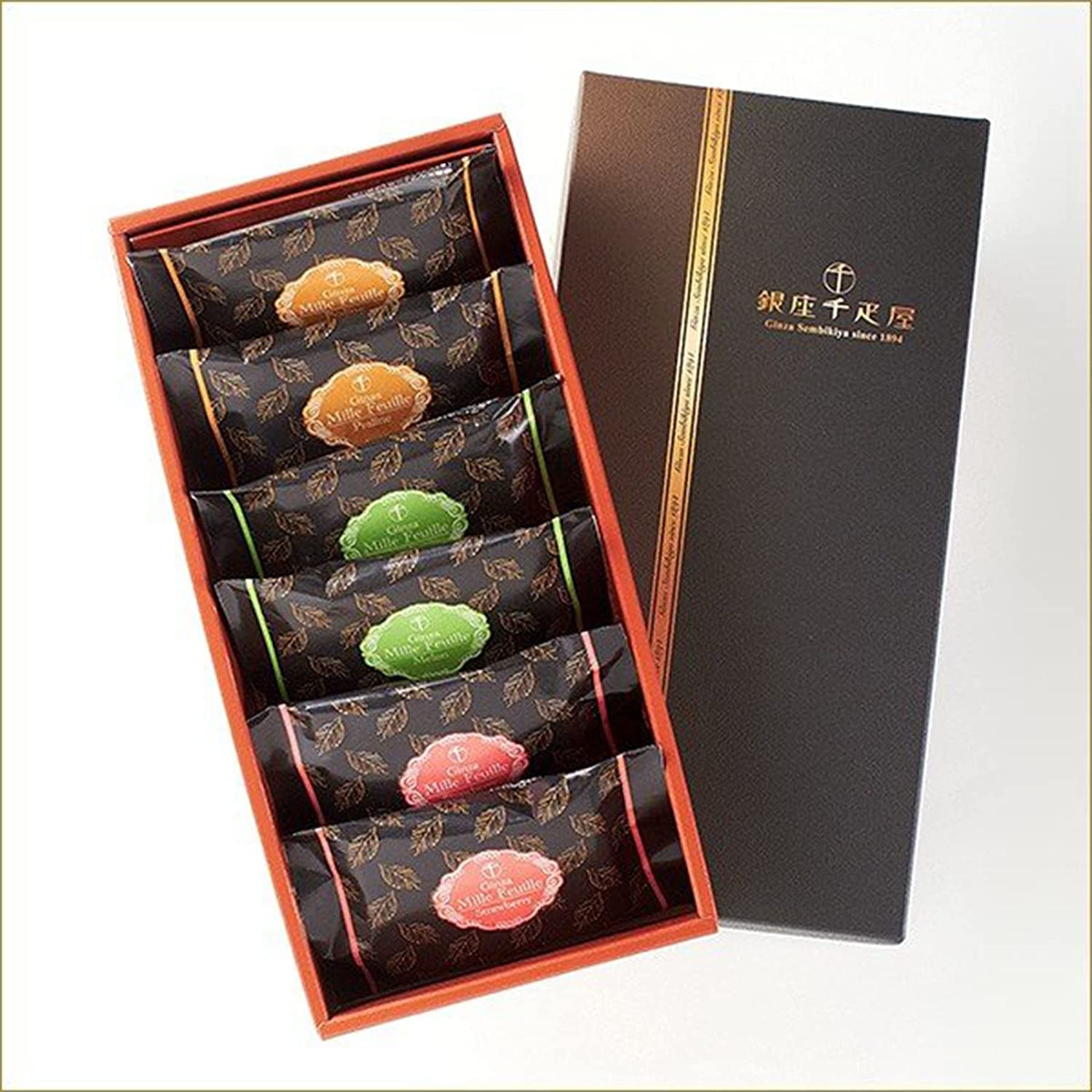 

Подарочные сладости Ассортимент выпечки Кондитерские изделия Ginza Sembikiya Ginza A Mille-feuille (6 шт.)