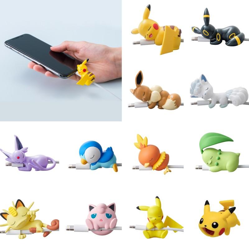 Pikachu Usb Round Data Cable Protector Accessory Cartoon Eevee Snorlax  Decor