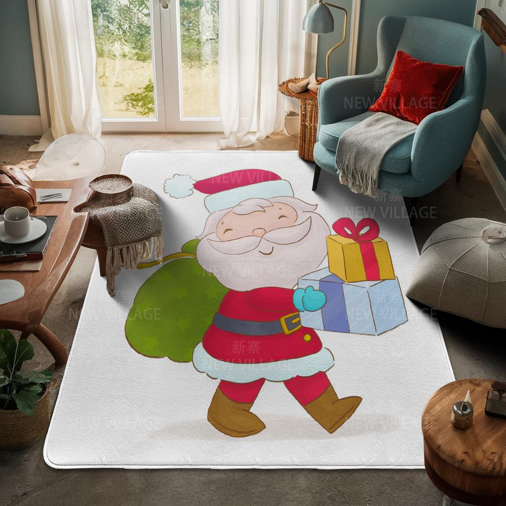 House Entrance Carpet Home Door Mat Living Room Bath Foot Bathroom Non-slip Water Absorption Rugs Bath Merry Christmas Winter
