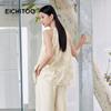 Eichito Linen Blend Halter Chiffon Sleeveless Top