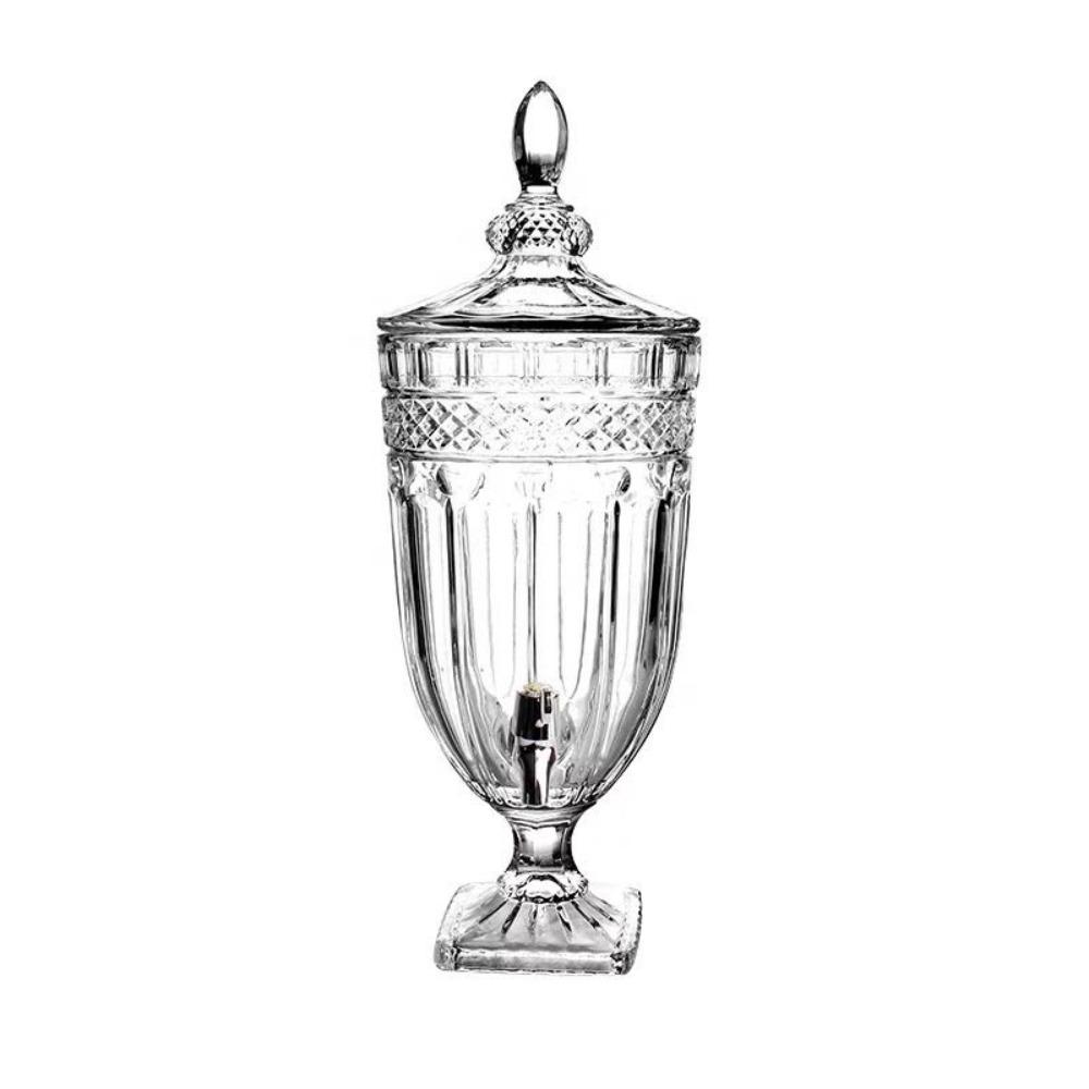 Large Capacity Water Carafe Clear Glass Iced Tea Pitcher Sturdy Juice Jug  Hot Bubble Tea Style 3