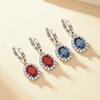 2026 New Court Style Earrings, Oval Geometric Slightly Inlaid Gemstone Jewelry, Banquet Dress Temperament with Earrings