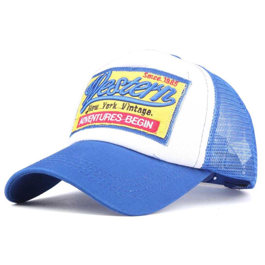 Nowa czapka baseballowa z siateczki z naszywką - Modna czapka z daszkiem typu duckbill dla mężczyzn i kobiet, Najlepiej sprzedający się wzór