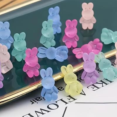 30pcs Frosted Bunny Beads Set, Assorted Colors Straight Hole Rabbit Beads For DIY Jewelry Making Bracelet, Necklace, Keychain, Bag Charm Accessories