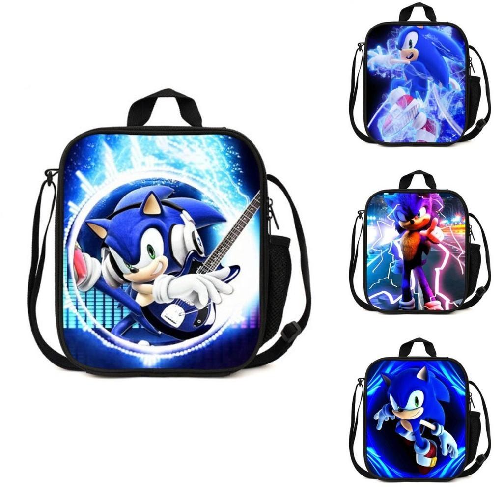 Sonic Hedgehog Lunch Box Bag Stylish Shoulder Bag For Kids Adults Large Capacity Travel Bag