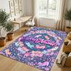 Colorful Cat Theme Soft Crystal Velvet Rug Custom Name & Text Print Non Slip Floor Rug for Bedroom Living Room