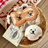 Adorable Ceramic Sauce Dish with Cute Dog & Bear Design - Single/Double Compartment Dip Bowl for Condiments, Snacks, Sushi, Soy