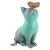 Sitting Cat Statue Resin Retro Style Cat Figurine Ornament Decoration for Home Bookshelf TV Stand Outdoor Garden Backyard