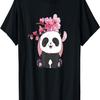 Panda Bear and  Sakura Cherry Blossom T-Shirt