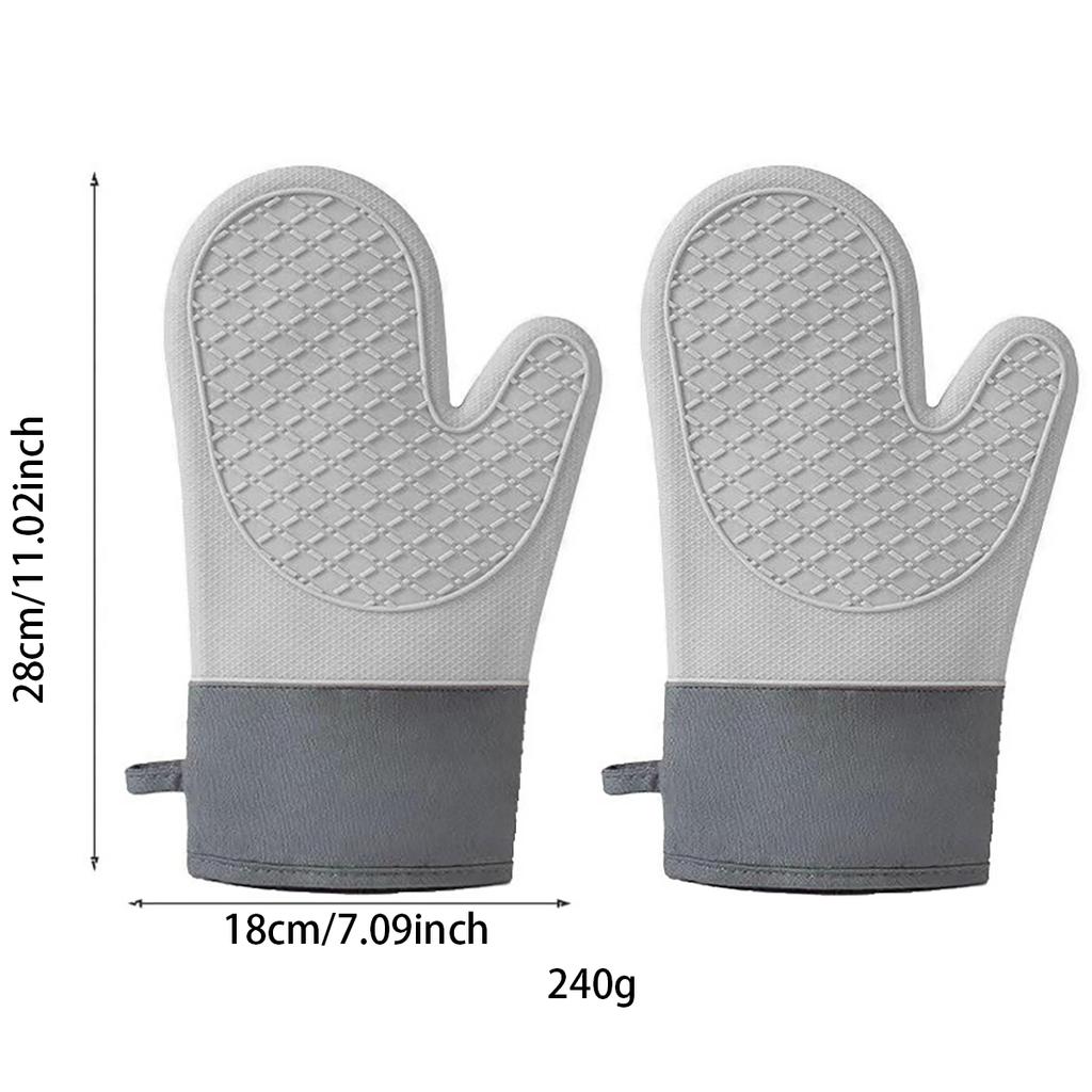 2pcs Silicone Gloves Thickened Insulation Gloves Anti Slip Anti Scald Oven Gloves Kitchen Baking ToolS