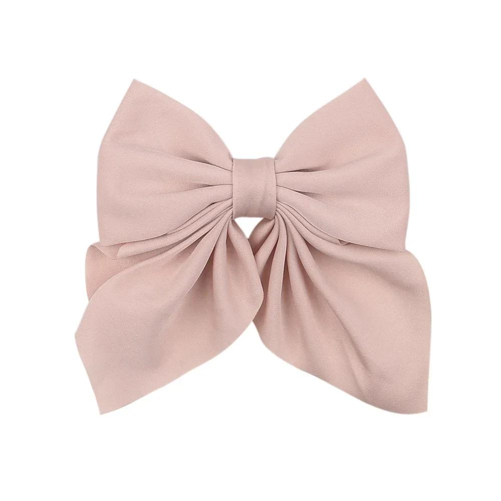 New Sweet Bow Hairpins Solid Color Bowknot Hair Clips For Girls Satin Butterfly Barrettes Duckbill Clip Kids Hair Accessories