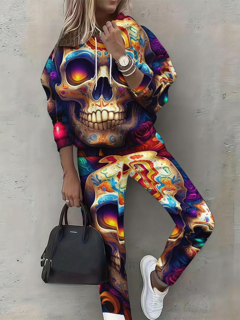 1116 New Women's Clothing European and American Spring and Autumn Floral Printing Casual Long-sleeved Sports Suit