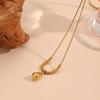18K Gold Plated Retro Water Drop Pendant Necklace with Snake Chain