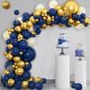 Navy Blue Balloons Garland Kit Blue Gold Confetti Balloon Arch Graduation Baby Shower Wedding Birthday Party Decoration Globos