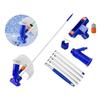 Manual Above-Ground Pool Vacuum with Garden Hose, 1.5 M Lever, Filter Bag - Blue