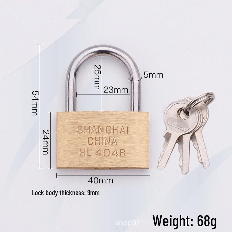 Medium-Thick Brass Padlock for Cabinets and Dormitories - Long/Short Shackle Options