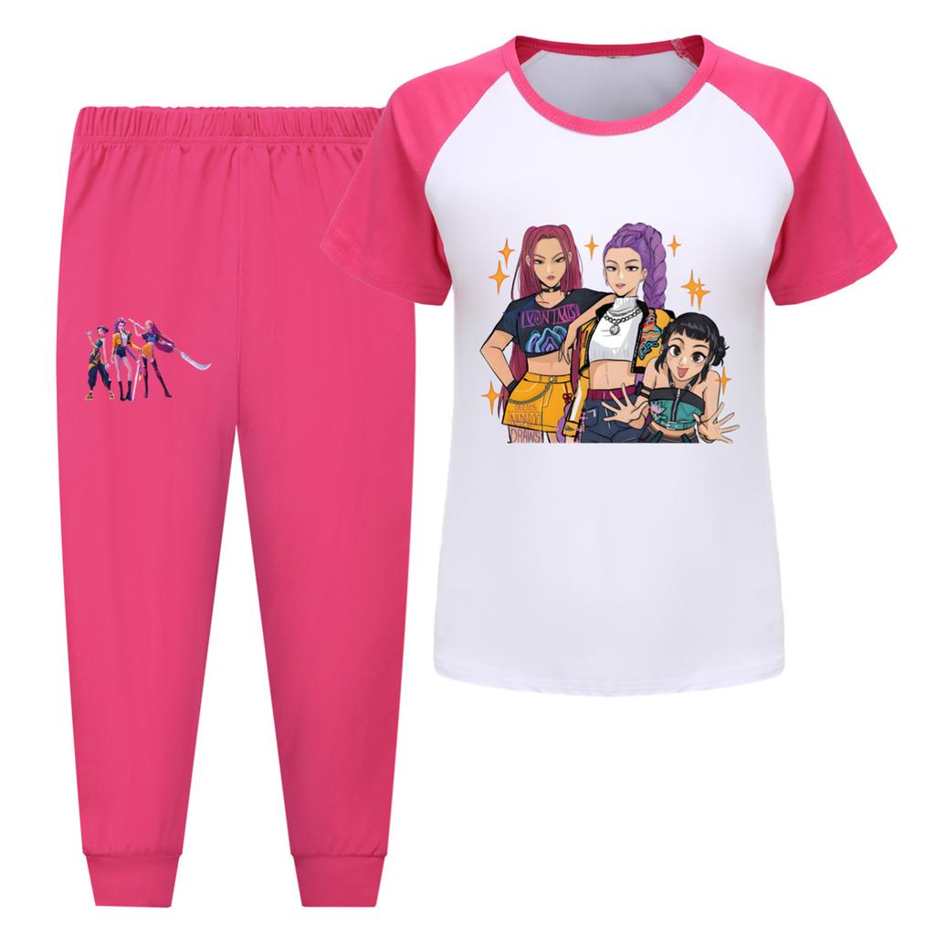 Children's Summer Sports T-shirt And Pants Two-piece Sportswear Set Short-sleeved Printed Clothing Suit