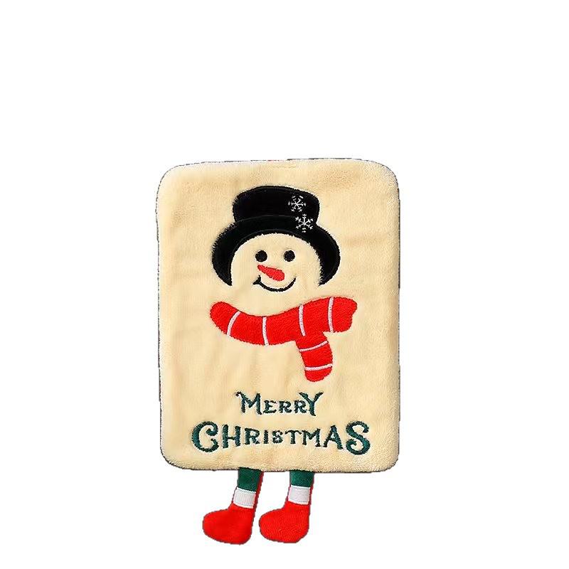 New Cartoon Christmas Coral Fleece Hanging Hand Towel - Thick, Absorbent, Quick-Drying Kitchen Dishcloth