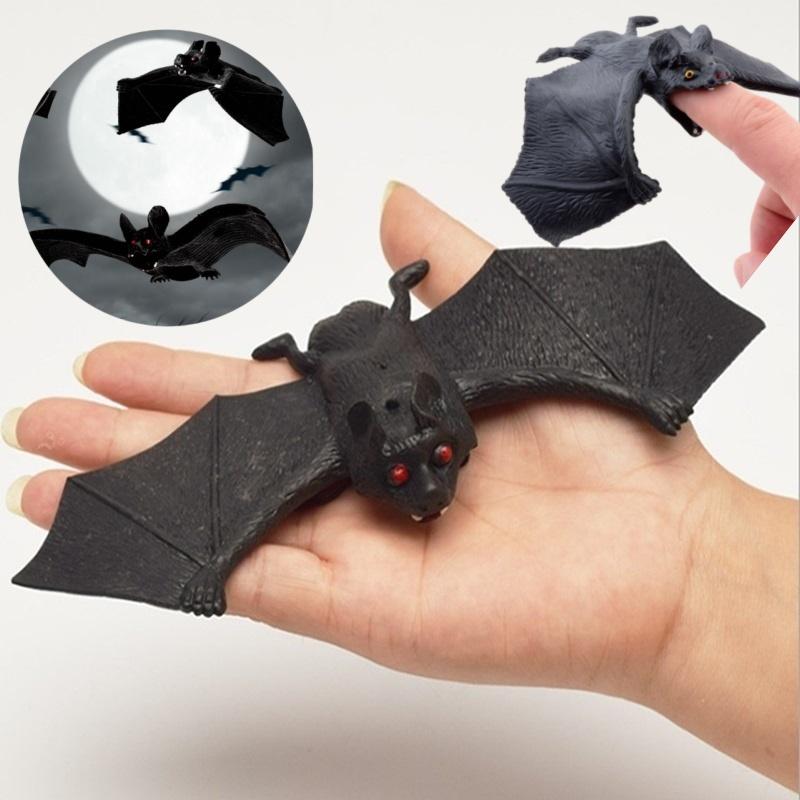 5 Pcs Lifelike Fake Bat Halloween Decoration Horror House Hanging Props Halloween Party DIY Ornament Soft Bat Toy