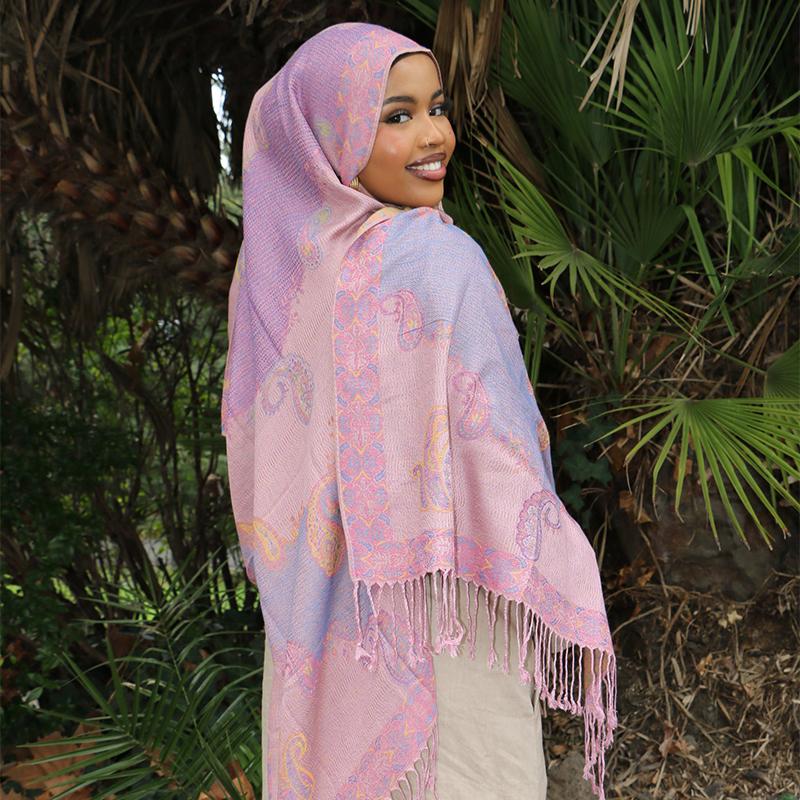 

New70x190cm Female Jacquard Cachecol Great Shawl Fashion Elegant Lady Long Print Decorate Cachecis Sun Protection Banda 70x190cm