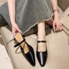 Fashion 2025 Spring Summer New Baotou Half Slippers High-heeled Shoes Fashion Shallow Mouth Elegant Mules Solid Color Slipper Sandals