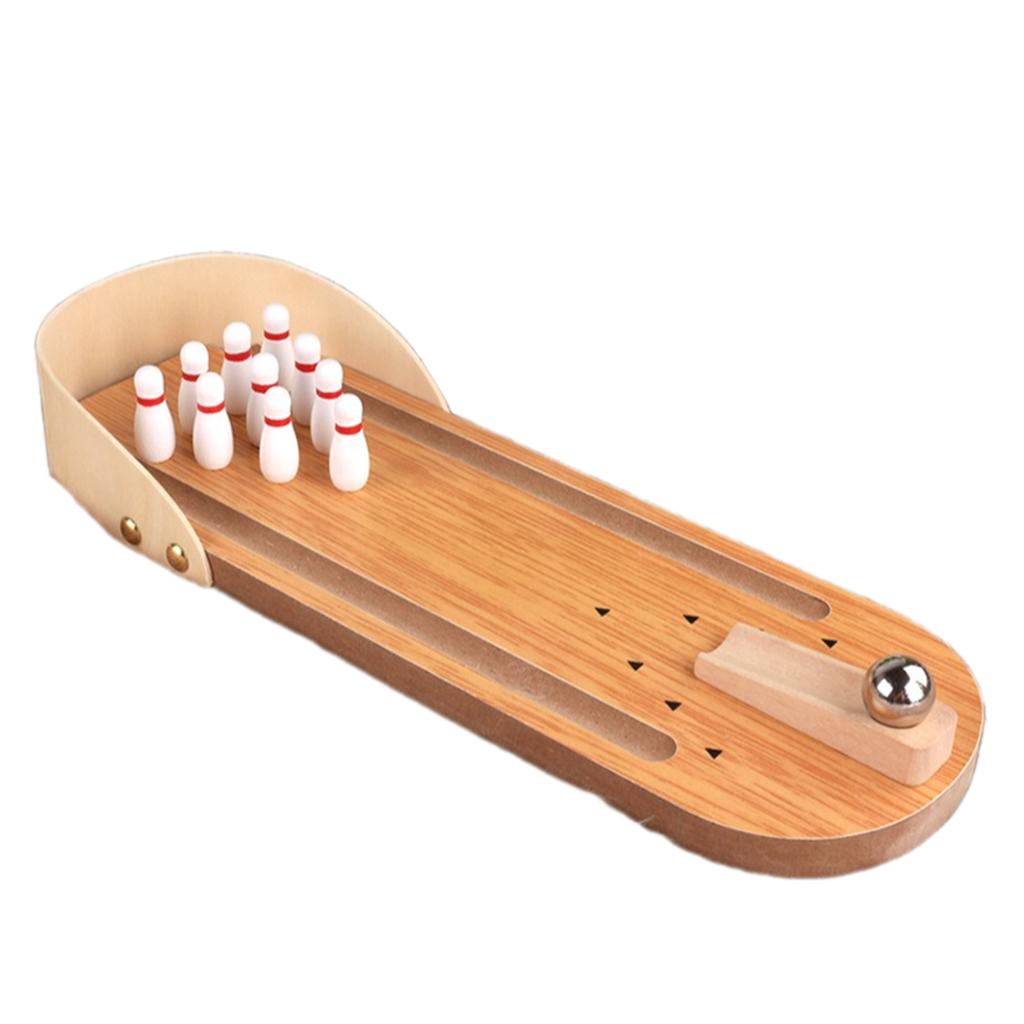 Desktop Bowling Spielzeug Heim Bowling Geschenk für Männer Erwachsene Kind Teenager Junge Mini Bowling Spielset Holz Tischplatte Bowling Spiel