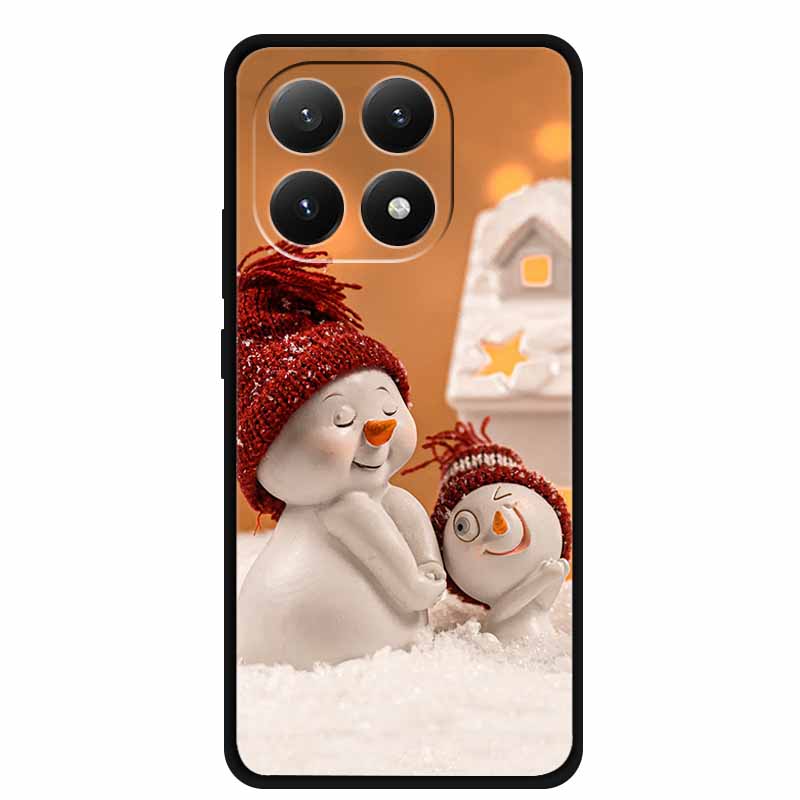 Christmas Cover For Xiaomi 15T 5G Case Black Silicone Cases TPU Santa Claus Christmas Tree Cover Cartoon Deer For Mi 15T 5G 15 T