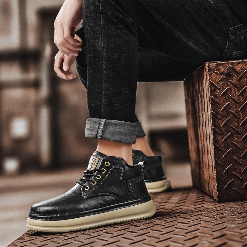 Meeste nahast saapad käsitsi valmistatud välissaapad meeste pahkluusaapad vabaajajalatsid töösaapad