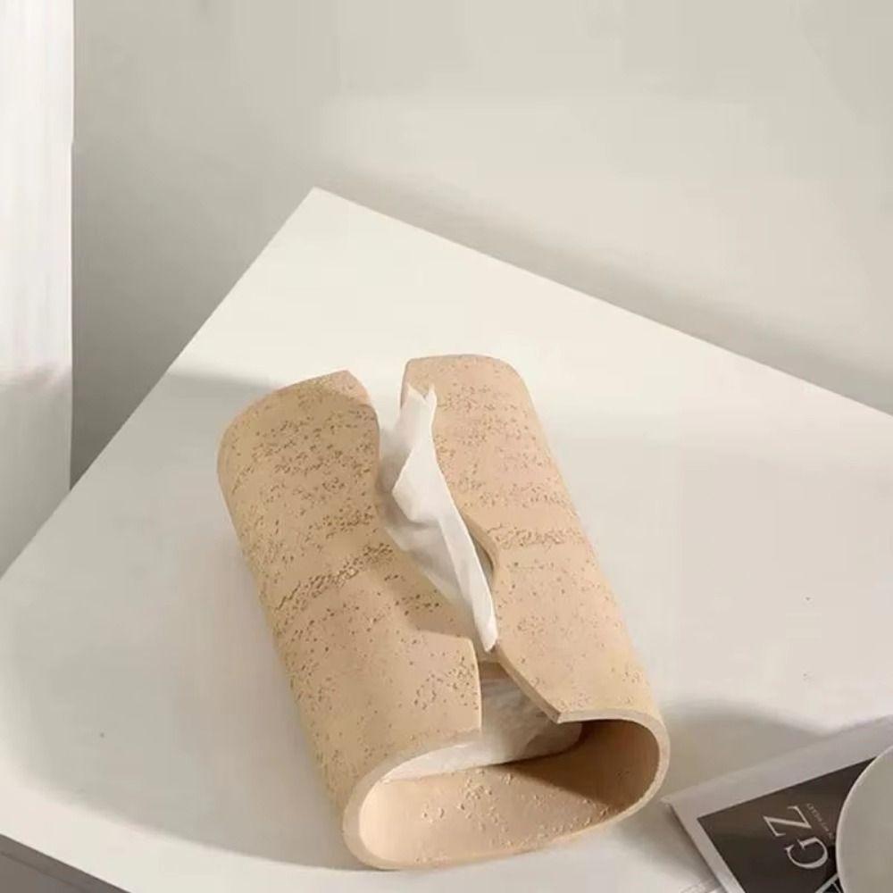 Imitation Cave Stone Design Artistic Napkin Holder Vintage Desktop Napkin Organizer  Coffee Table