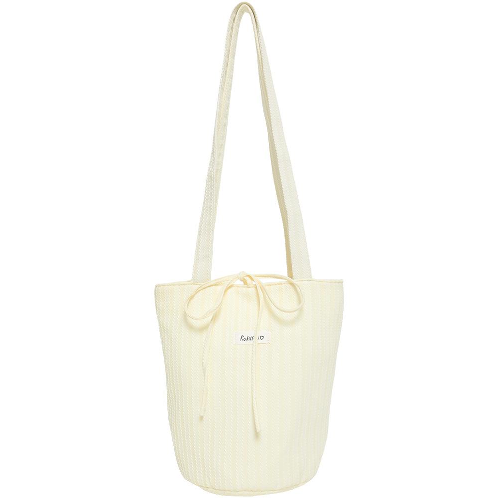 Korean-style Laid-back Cloth Bag Bucket Bag, Academic Artistic Single-shoulder Tote Bag