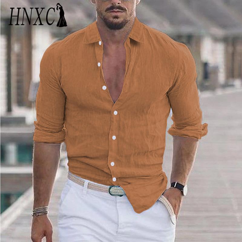 HNXC Baumwolle Langarm T-Shirt Herrenmode Lockeres Shirt Bedrucktes Mitfühlendes Shirt