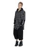 OHY Layered Check Zip Hoodie Shirt - Black