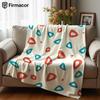 Geometric Triangle Doodle Lightweight Microfiber Soft Christmas Fleece Blanket Warm Cozy Throw for Sofa Office Travel All Season