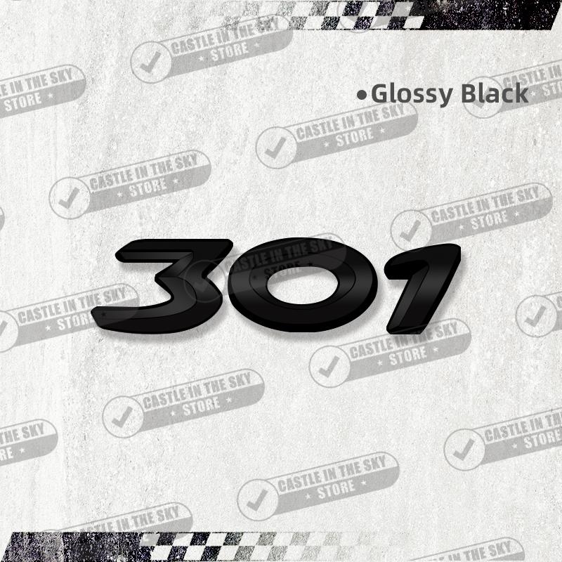 3D For Peugeot 107 207 206 208 301 307 408 407 308 2008 5008 3008 508 Glossy Black Car Sticker Emblem Metal Rear Badge Decal MM35
