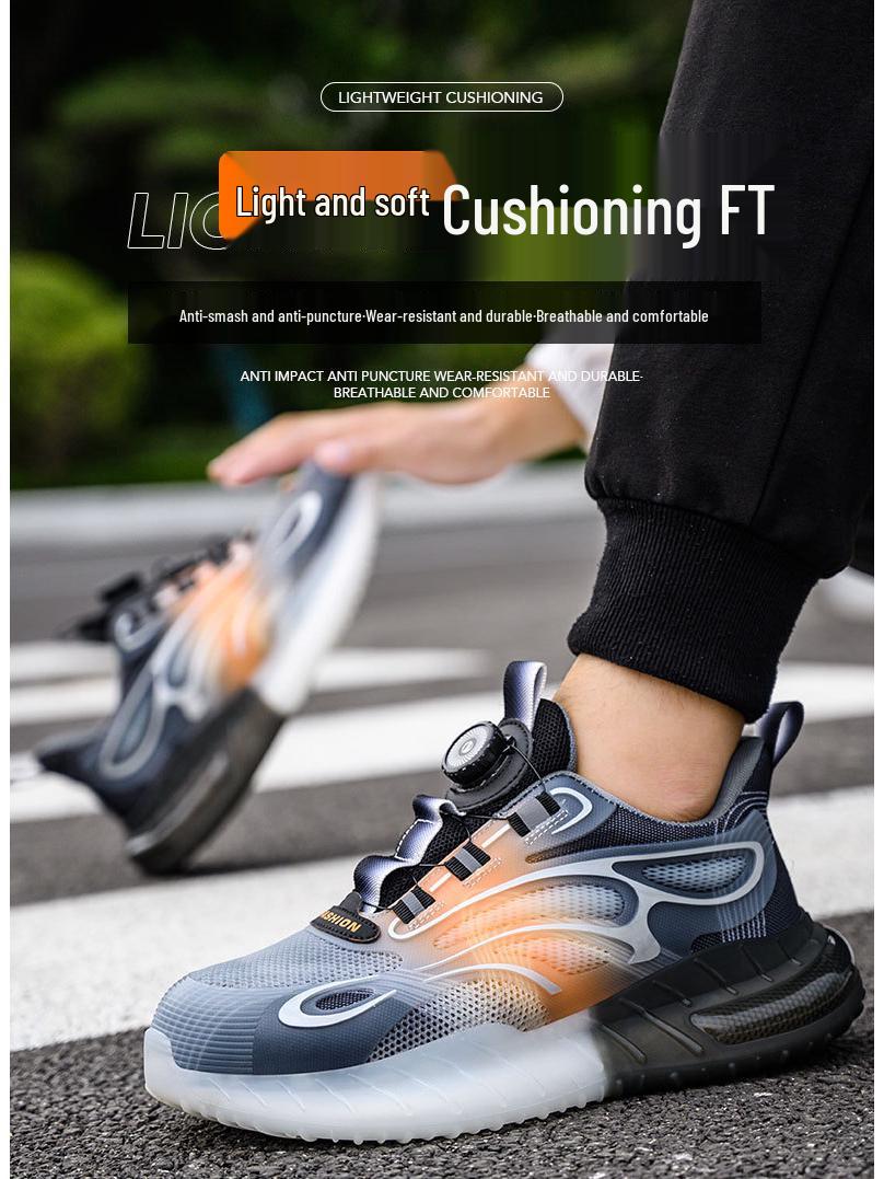 Unisex Steel Toe Safety Shoes: Anti-Smash, Anti-Puncture, Wear-Resistant Popcorn Sole