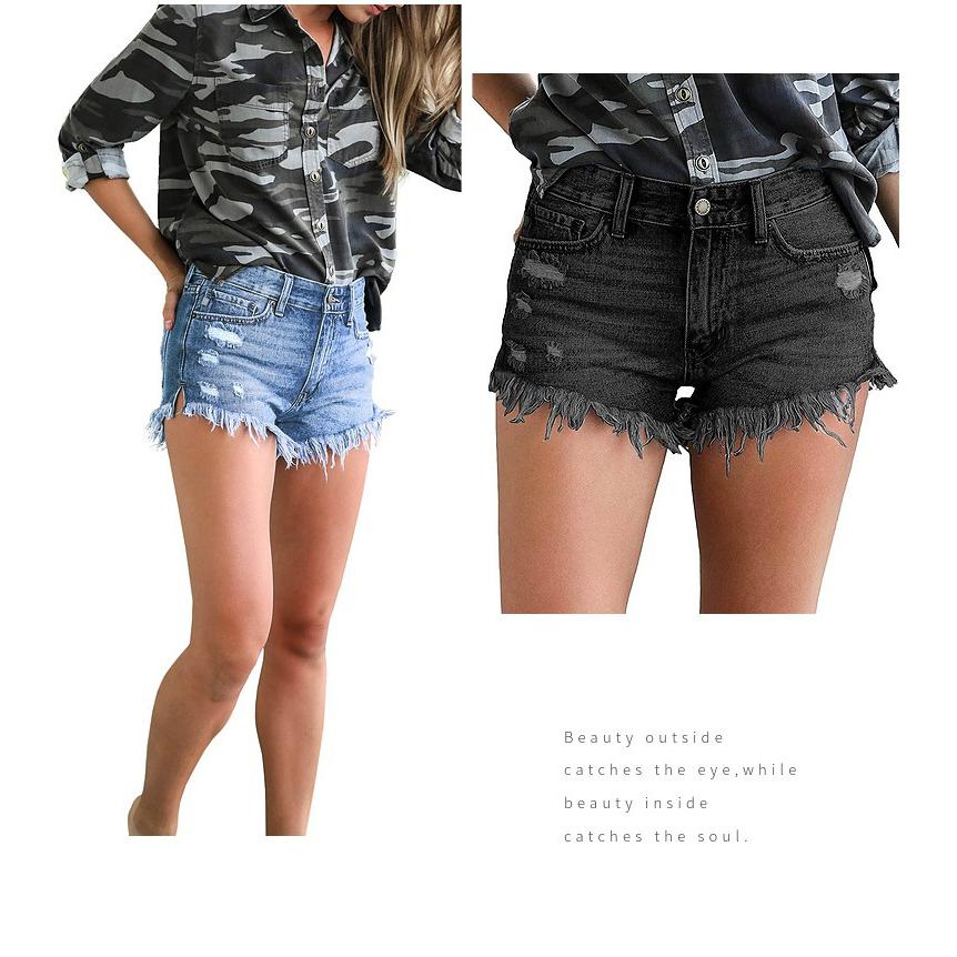 Women Fashion Ripped Jean Shorts Tassel Jeans Summer Sexy Denim Shorts Comfortable High Quality Unique Beautiful and Most Striking Clothes