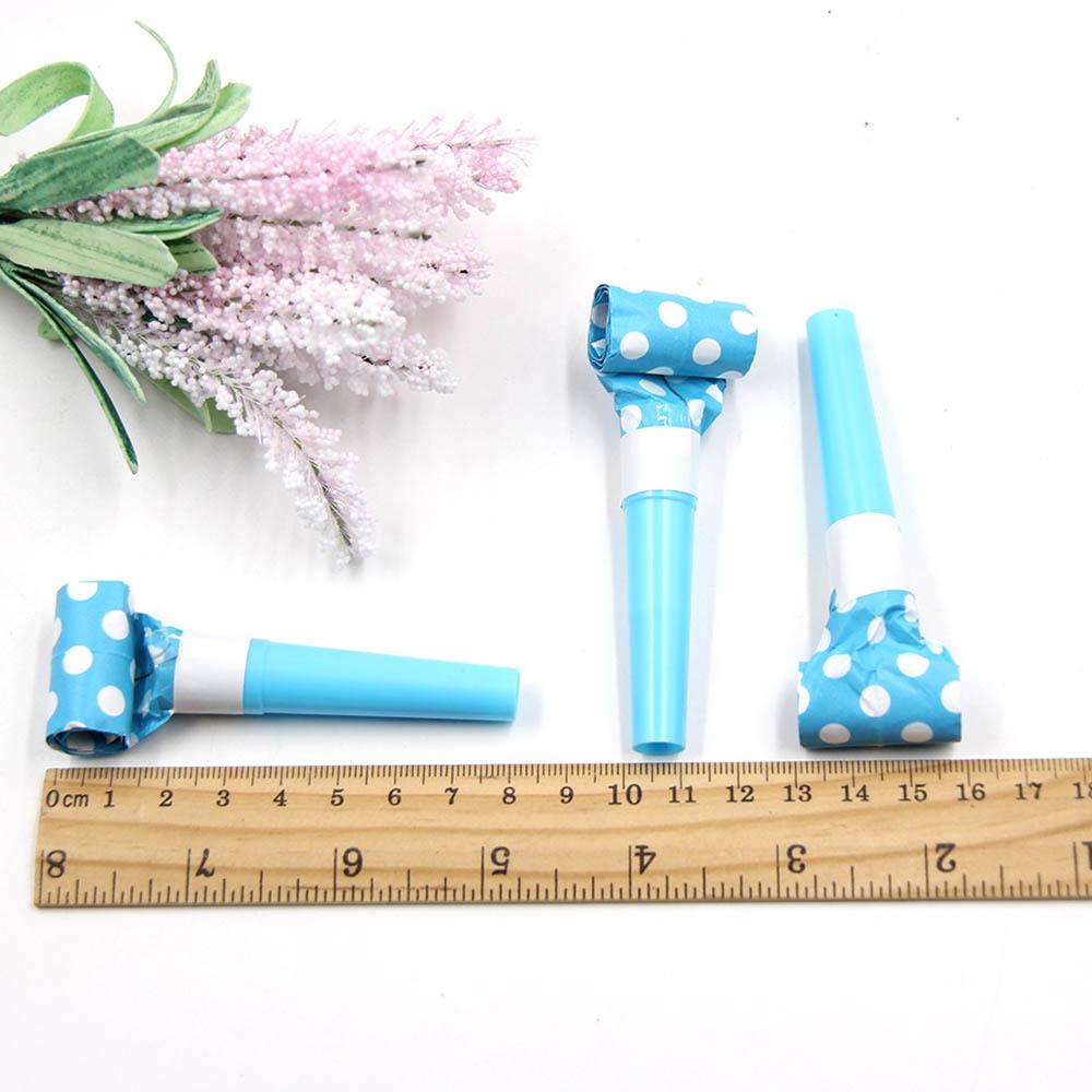 6 Pz/Confezione Fischietto Srotolabile con Nastro di Pioggia a Pois Colorati per Decorazioni Forniture Festa di Compleanno Bambini Giocattoli Regalo