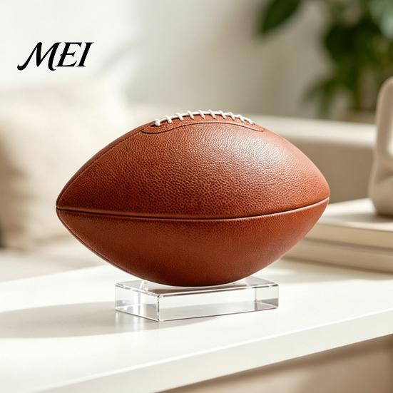 Sports Memorabilia Showcase Rack 2/4Pcs Acrylic Football Display Stand, Clear Signed Rugby Ball Holder, Stand for Fan Room Decoration Desktop