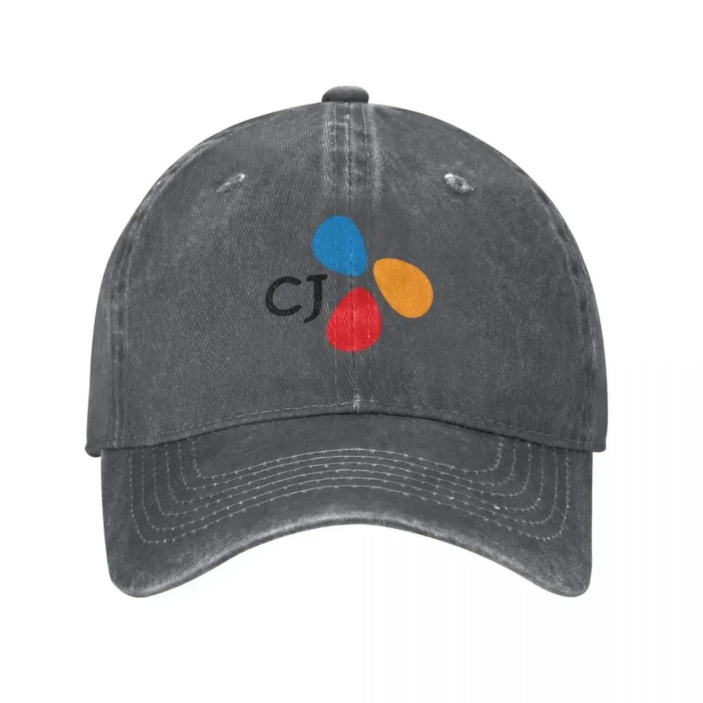 Classic CJ Group Logo Vintage Baseball Cap Unisex Style Distressed Washed Snapback Hat Outdoor Activities Unstructured Soft Hats