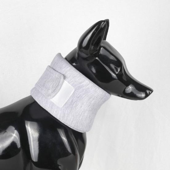 Stylish Fasten Tape Grey Color Pet Scarf Collar Wound Healing Neck Protective Supplies