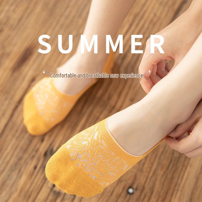 Women's Breathable Non-Slip Low-Cut Invisible Mesh Socks for Summer