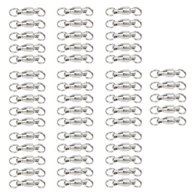 50pcs Ball Bearing Swivels Connector High Strength Stainless Steel Solid Welded Rings Barrel Swivels Saltwater