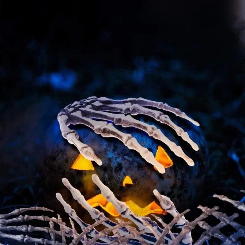 Halloween Scary Skeleton Hand Claw Prop Bone Hand Ornament Haunted House Bar Decoration Prank Horror Party Display