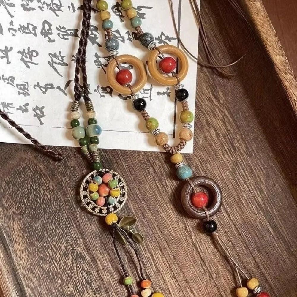 Vintage Bohemian Long Sweater Necklace Asymmetric Geometric Bohemian Necklace for Girls